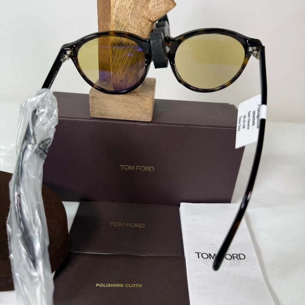 Tom Ford Aurele TF904 52N Dark Havana Photochromic Yellow Lens Sunglasses Italy